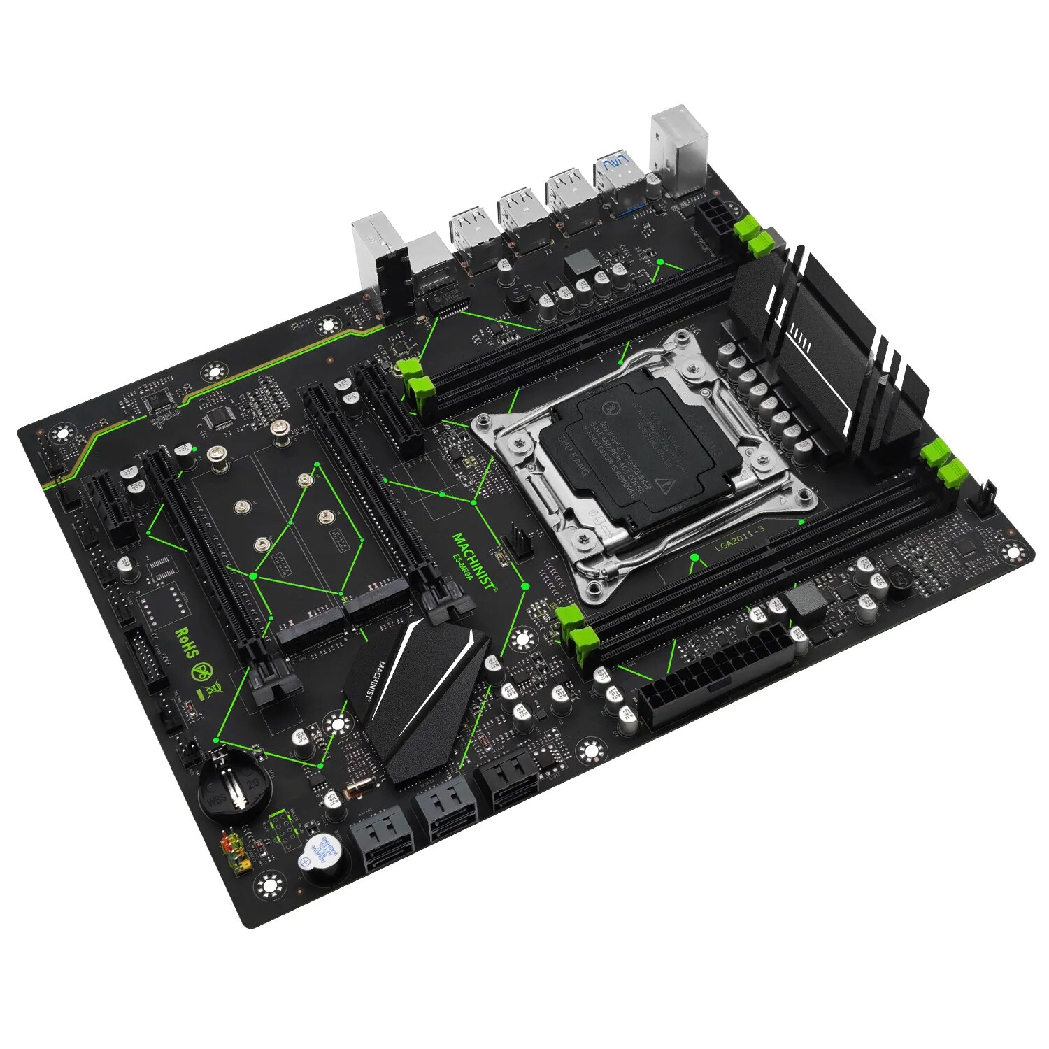 MACHINIST E5 MR9A V1.0 X99 الل - مراجعة X99 Dual Cpu Motherboard Combo وسعره